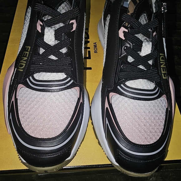 Fendi Women's Black and Pink Fashion Sneakers - Picture 4 of 4